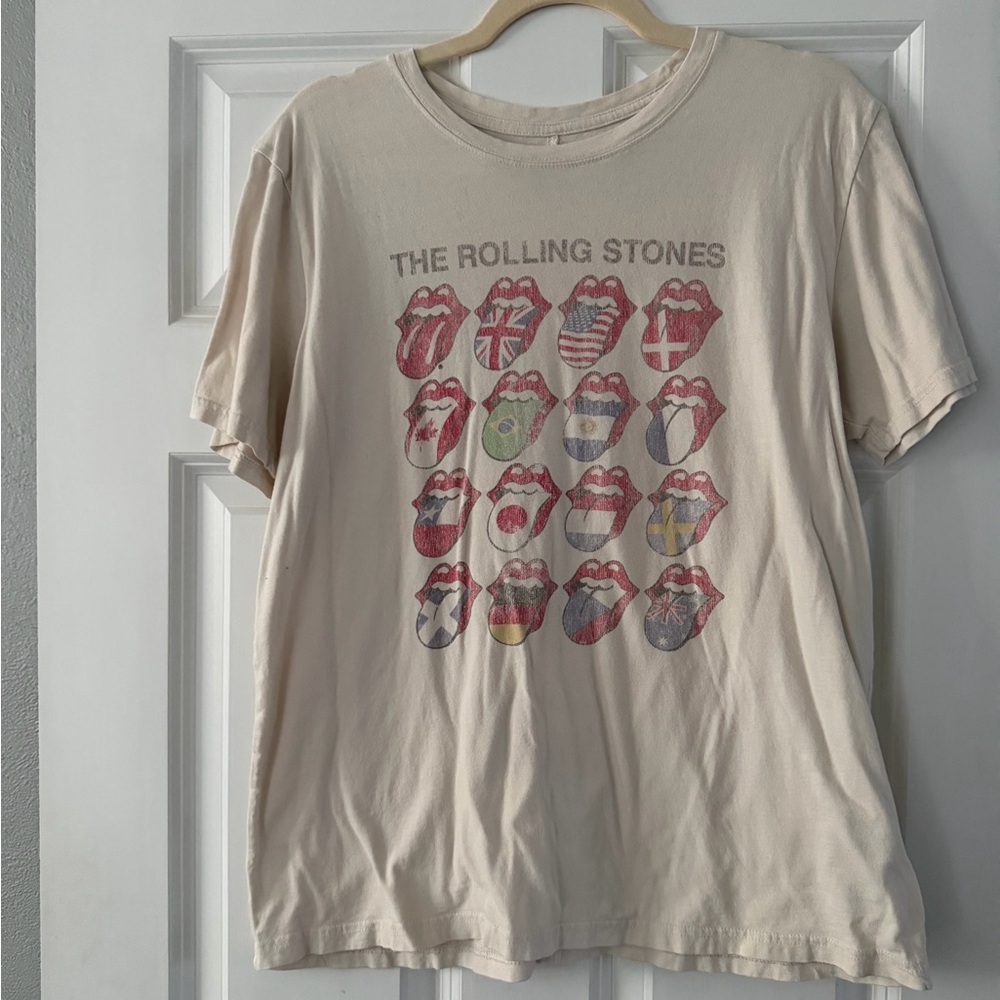 Abercrombie Rolling Stones Cream Graphic Tee